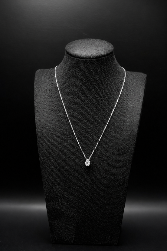 Silberkette mit Tropfen-Anhänger aus 925 Sterling Silber
