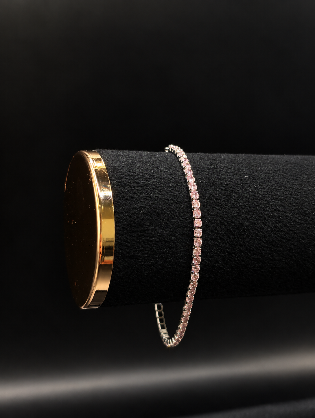 Rosa Tennisarmband aus 925 Sterling Silber