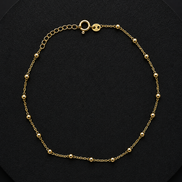 Vergoldete Fußkette mit Kugeln – 925 Sterling Silber