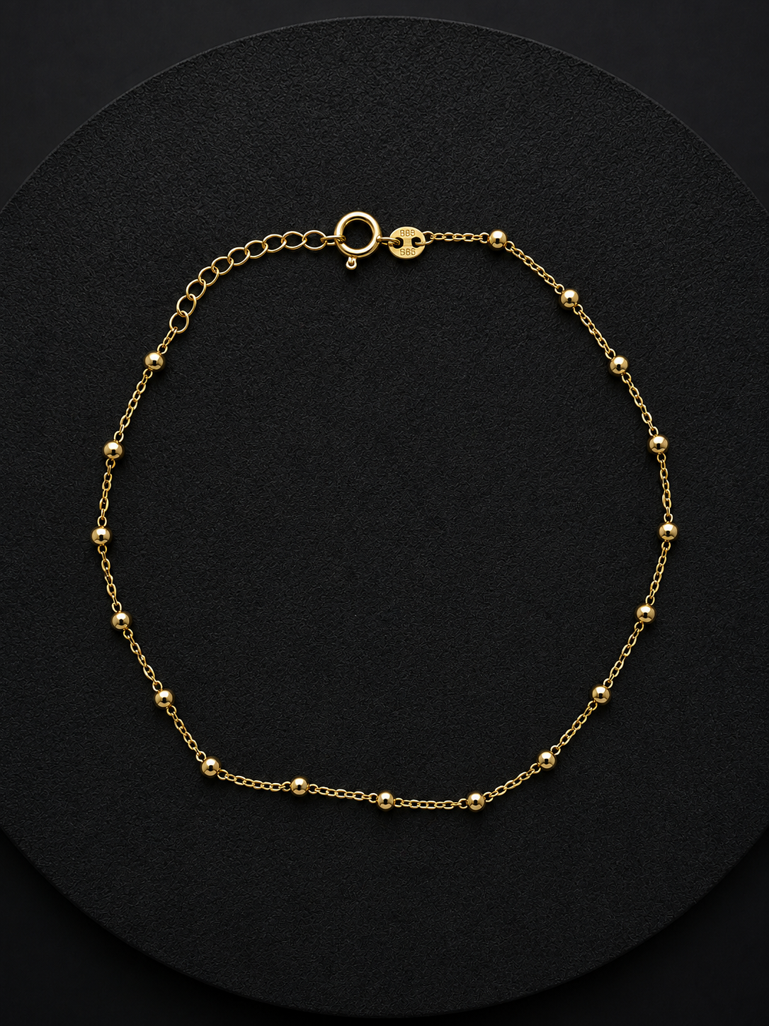 Vergoldete Fußkette mit Kugeln – 925 Sterling Silber