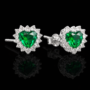 Elegante Zirkonia Steckerohrringe Herz