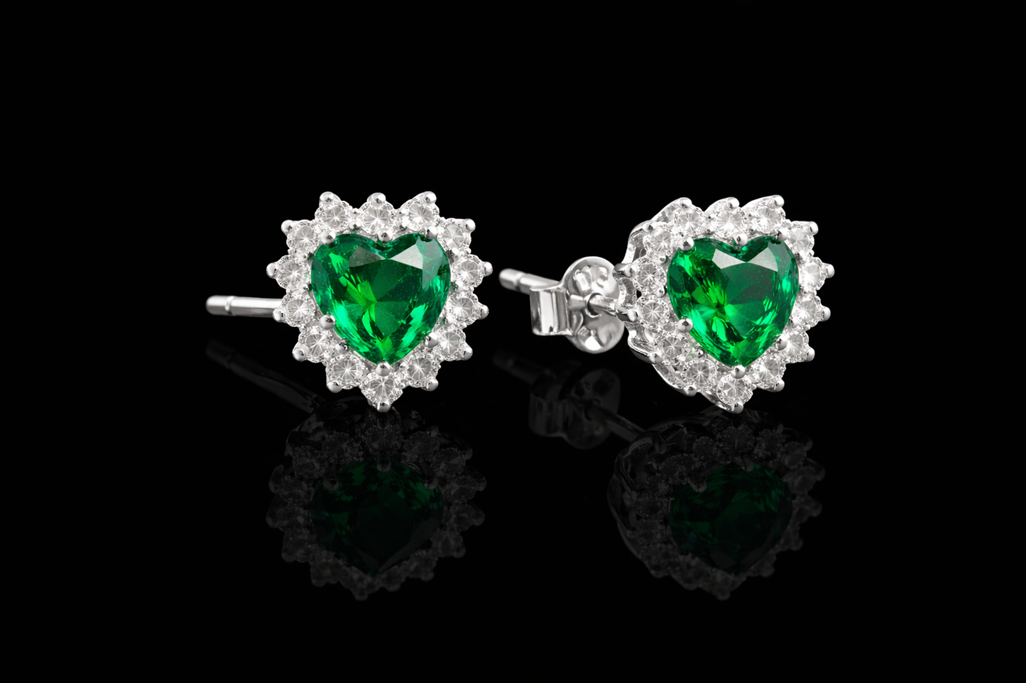 Elegante Zirkonia Steckerohrringe Herz