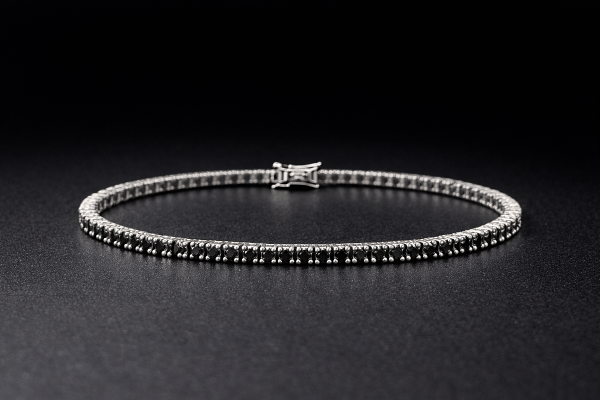 Tennis-Armband 16 cm aus 925 Sterling Silber mit Klappverschluss
