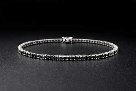 Tennis-Armband 16 cm aus 925 Sterling Silber mit Klappverschluss