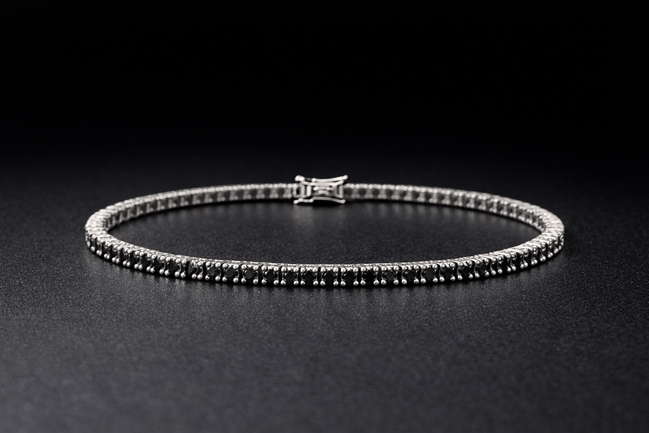 Tennis-Armband 16 cm aus 925 Sterling Silber mit Klappverschluss