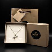 Chaîne avec pendentif ciseaux en argent sterling 925