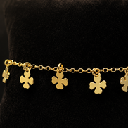 Bracelet trèfle en argent sterling 925 plaqué or