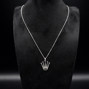 Collier en argent sterling 925 avec pendentif couronne
