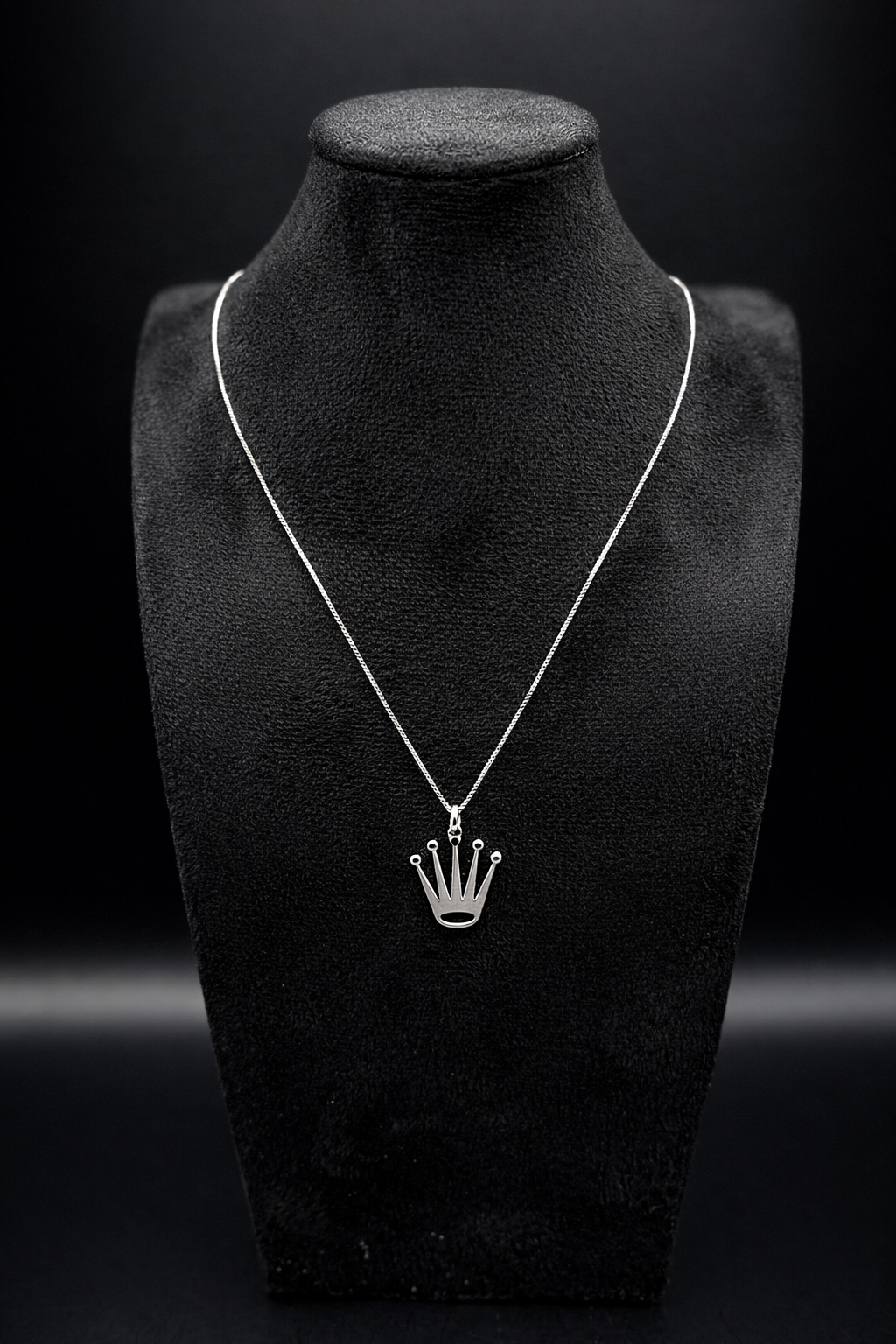 Collana in argento sterling 925 con ciondolo a corona