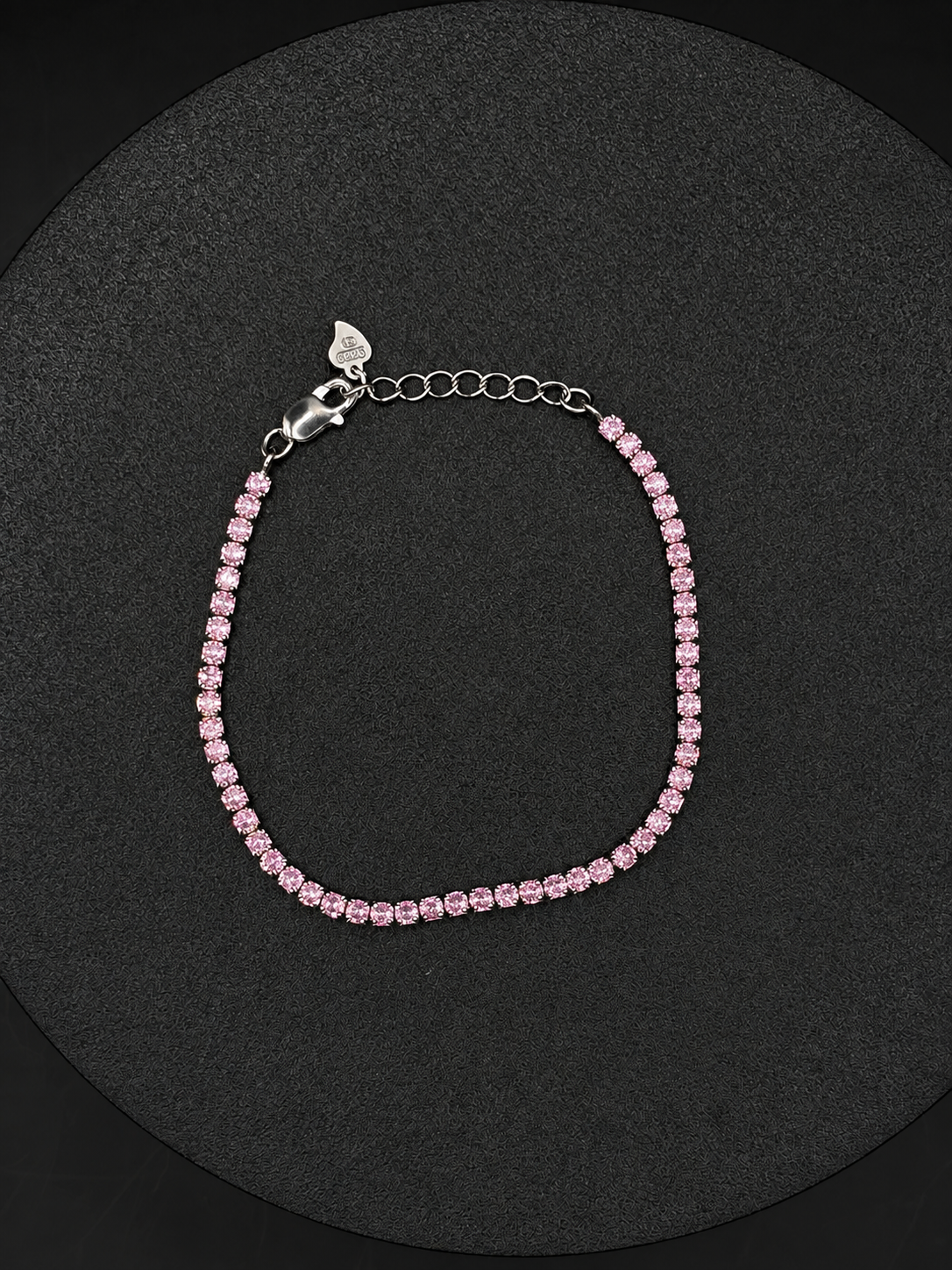Rosa Tennisarmband aus 925 Sterling Silber