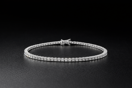 Tennis-Armband 17 cm aus 925 Sterling Silber mit Klappverschluss