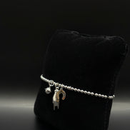 Bracelet élastique en argent sterling 925 avec breloques symboles