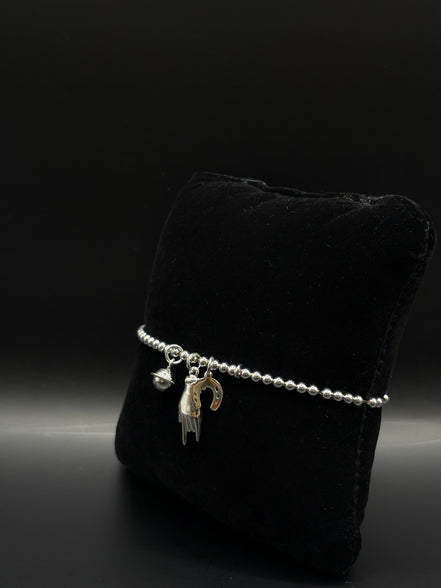 Bracelet élastique en argent sterling 925 avec breloques symboles