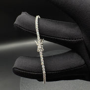 Tennis-Armband 17 cm aus 925 Sterling Silber mit Klappverschluss