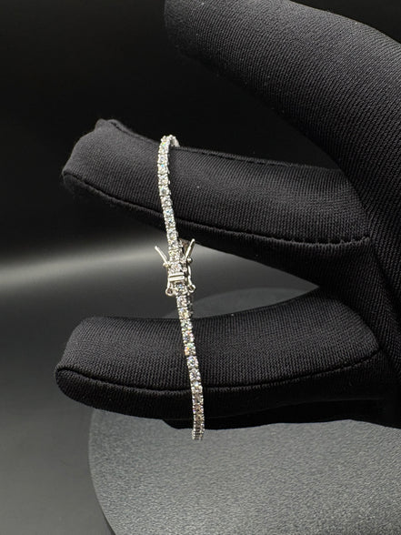 Tennis-Armband 17 cm aus 925 Sterling Silber mit Klappverschluss