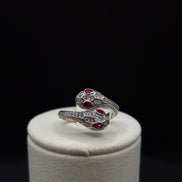 Snake ring made of 925 sterling silver with zircon 