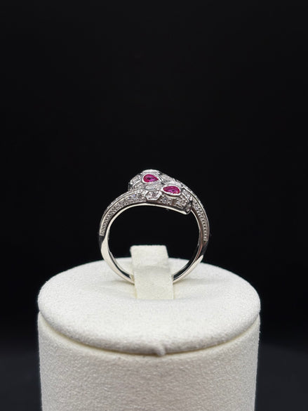 Schlangenring aus 925 Sterling Silber mit Zirkon