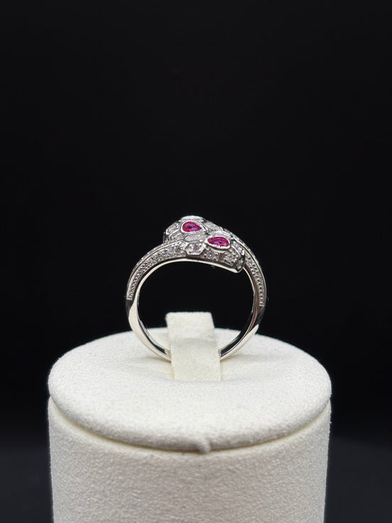 Schlangenring aus 925 Sterling Silber mit Zirkon