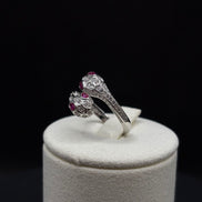 Snake ring made of 925 sterling silver with zircon 