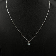 Parure di gioielli in argento sterling 925 con zircone azzurro 