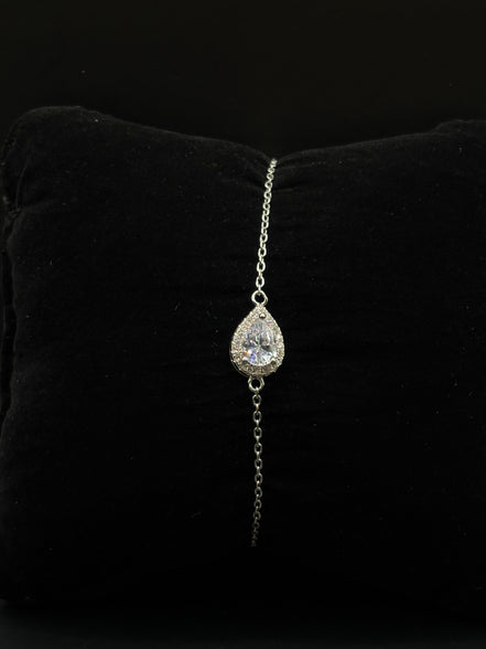Schmuckset aus 925 Sterling Silber mit Tropfzirkon