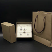 Schmuckset aus 925 Sterling Silber mit Tropfzirkon