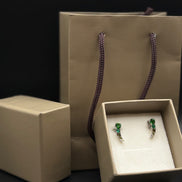 Boucles d'oreilles puces en zircon multicolore