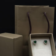 Elegante Zirkonia Steckerohrringe Herz