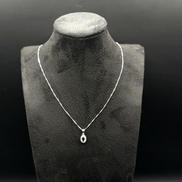 Collier en argent sterling 925 avec pendentif en zircone bleu