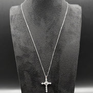 Cross Necklace with Zirconia in 925 Sterling Silver