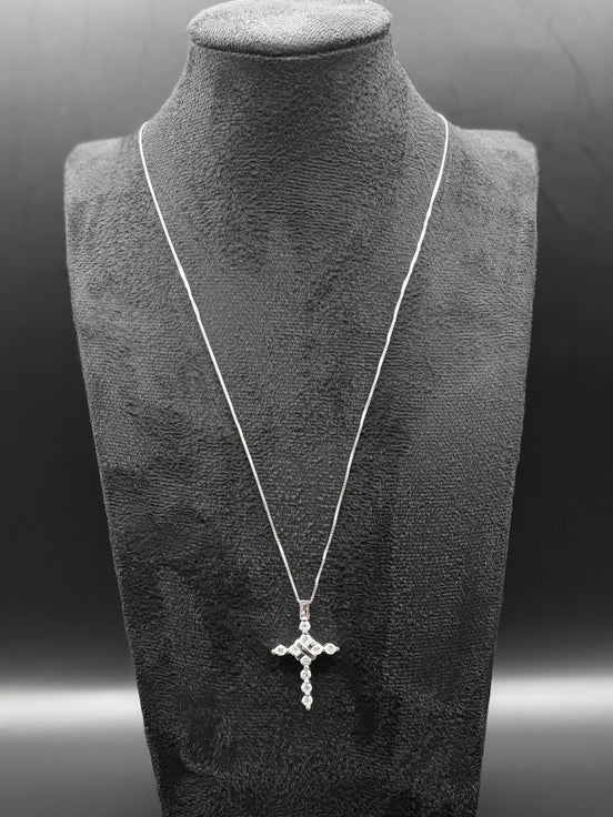 Kreuz Halskette mit Zirkonia aus 925 Sterling Silber