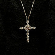 Cross Necklace with Zirconia in 925 Sterling Silver
