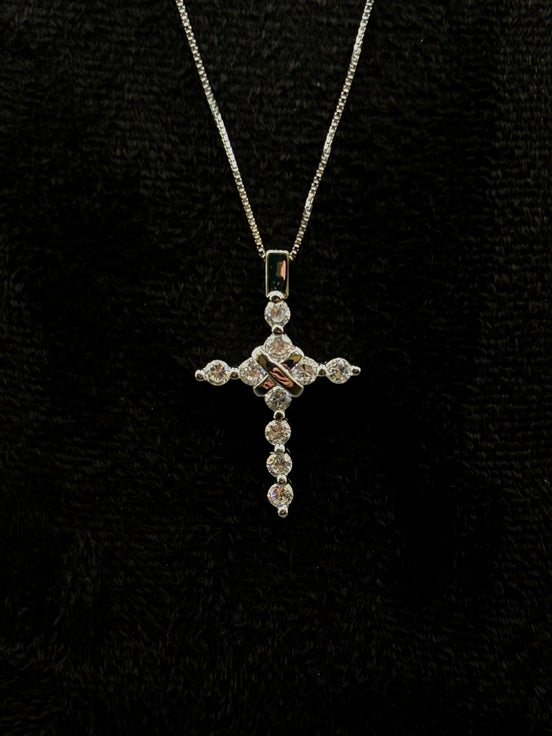 Kreuz Halskette mit Zirkonia aus 925 Sterling Silber