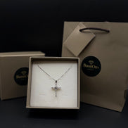 Cross Necklace with Zirconia in 925 Sterling Silver