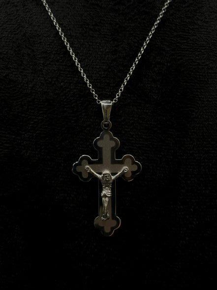 Klassische Kreuz Halskette mit Jesus aus 925 Sterling Silber