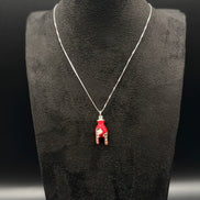 Collier Corna rouge en argent sterling 925 – Porte-bonheur italien contre le mauvais œil