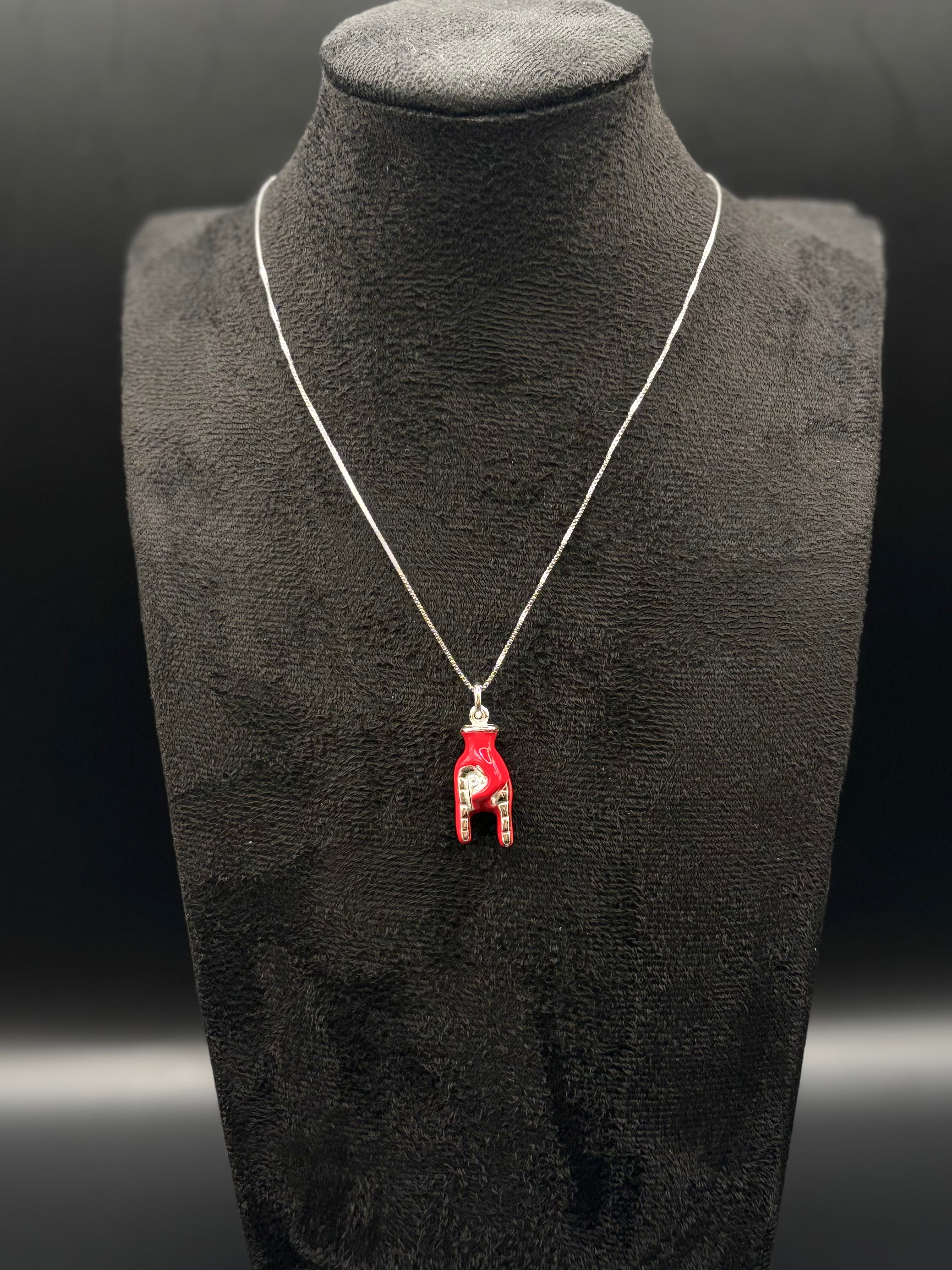 Collier Corna rouge en argent sterling 925 – Porte-bonheur italien contre le mauvais œil