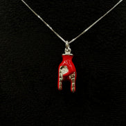 Collier Corna rouge en argent sterling 925 – Porte-bonheur italien contre le mauvais œil