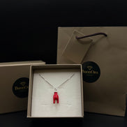 Collier Corna rouge en argent sterling 925 – Porte-bonheur italien contre le mauvais œil