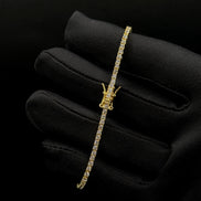 Tennis-Armband 18 cm aus 925 Sterling Silber vergoldet mit Zirkonia