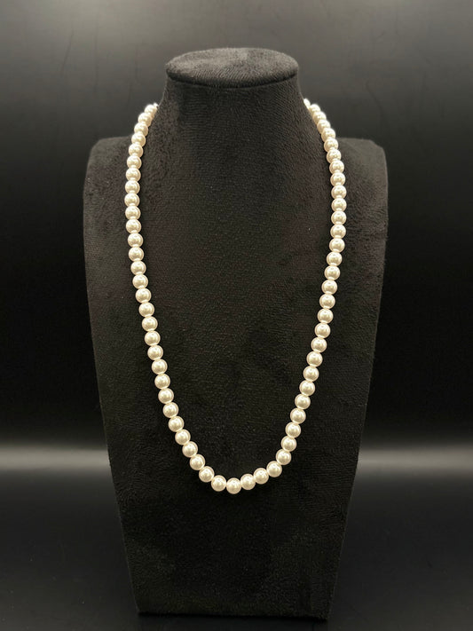 Elegante Perlenkette aus 925 Sterling Silber mit weißen Perlen