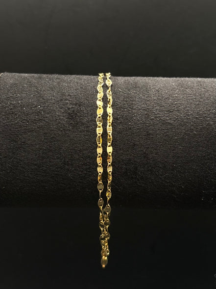 Doppelreihiges Armband aus vergoldetem 925 Sterling Silber