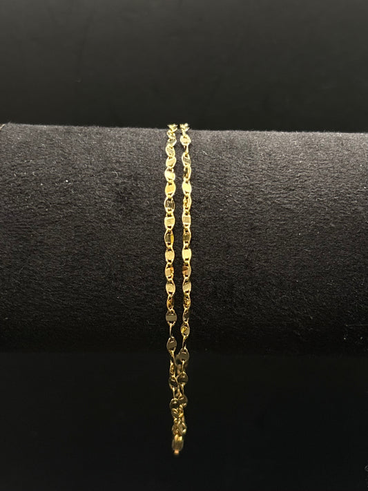 Doppelreihiges Armband aus vergoldetem 925 Sterling Silber
