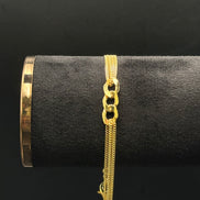 Mehrreihiges Kettenarmband aus vergoldetem 925 Sterling Silber