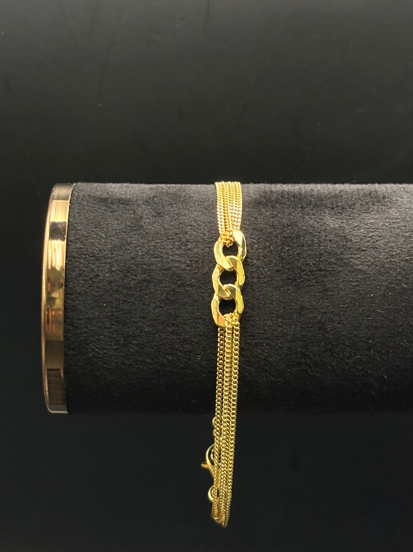 Mehrreihiges Kettenarmband aus vergoldetem 925 Sterling Silber