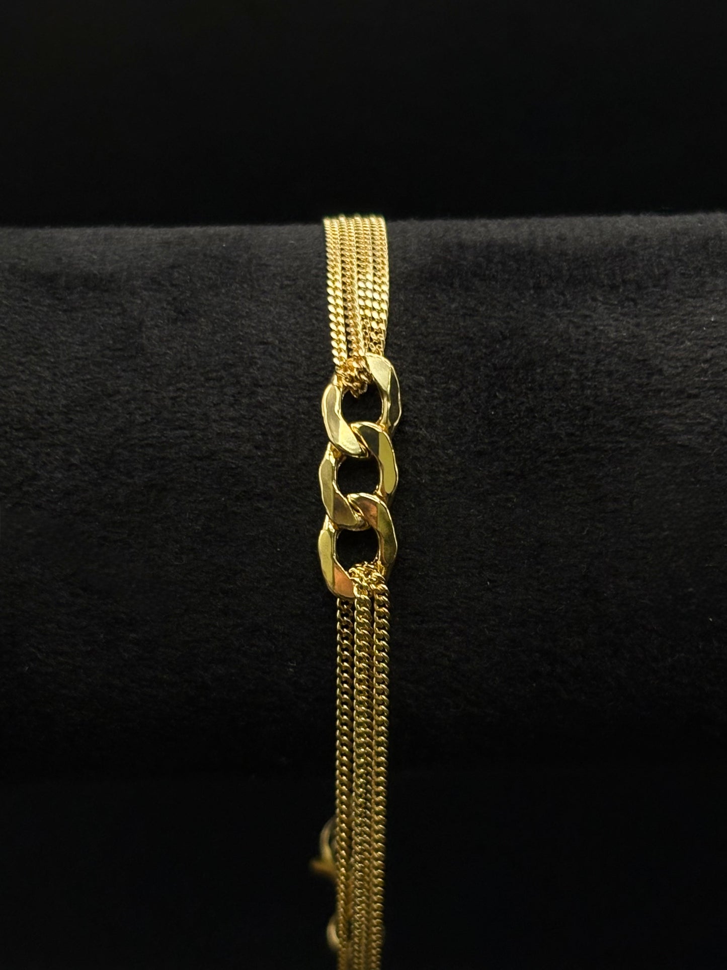 Mehrreihiges Kettenarmband aus vergoldetem 925 Sterling Silber