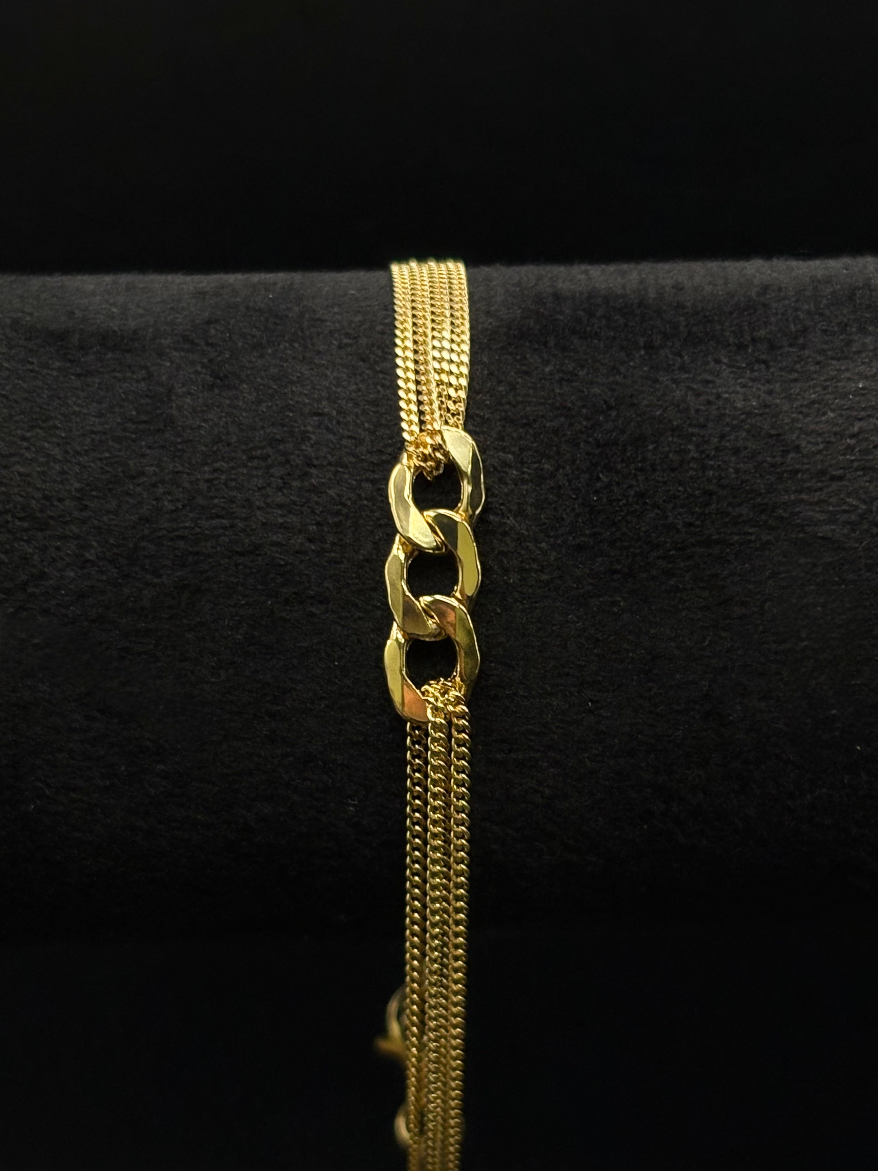 Mehrreihiges Kettenarmband aus vergoldetem 925 Sterling Silber