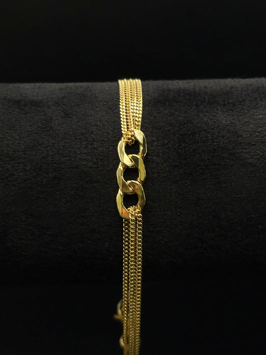 Mehrreihiges Kettenarmband aus vergoldetem 925 Sterling Silber