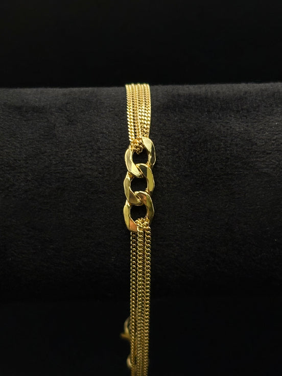 Mehrreihiges Kettenarmband aus vergoldetem 925 Sterling Silber