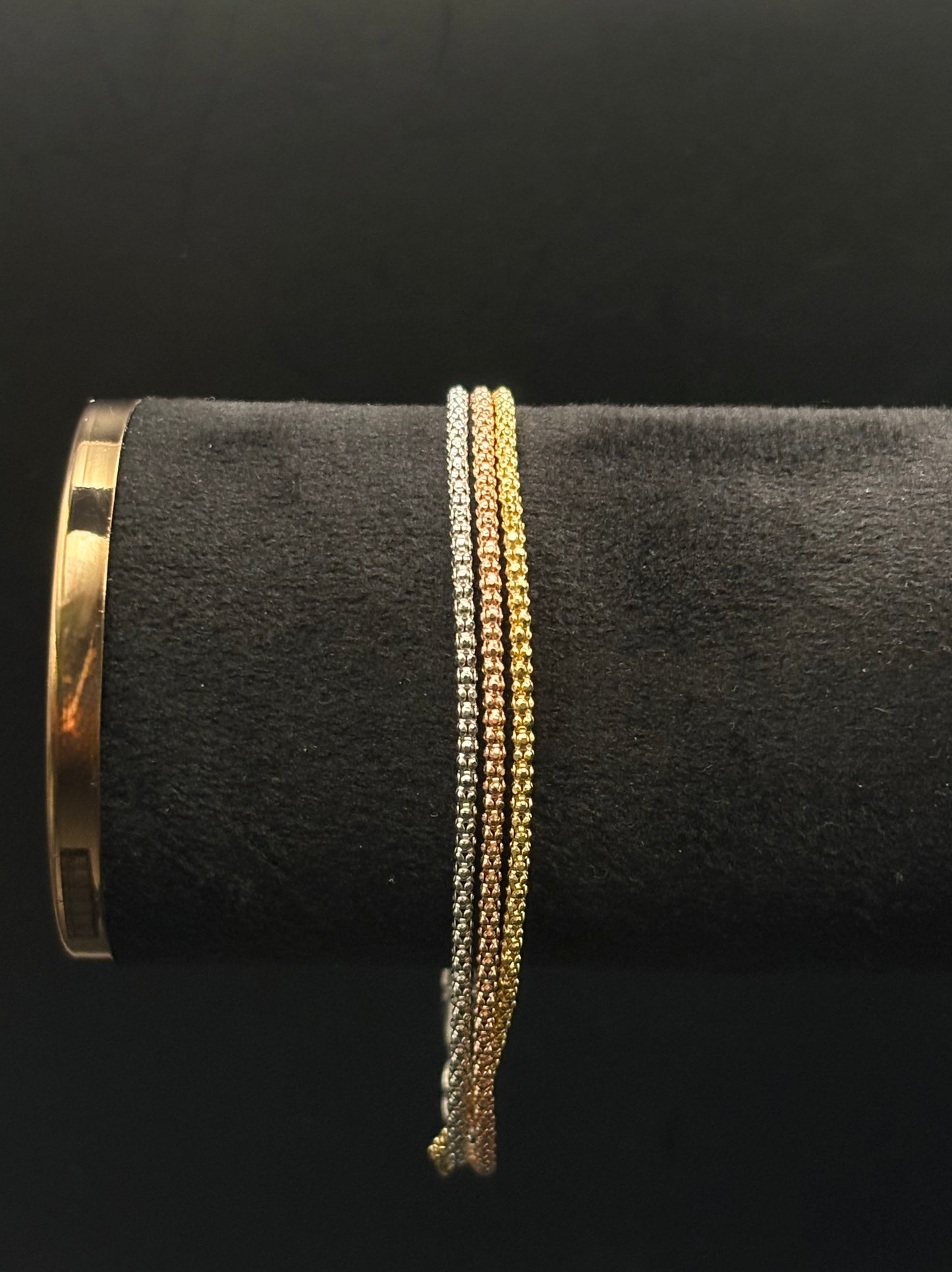 Mehrreihiges Tricolor-Armband aus 925 Sterling Silber